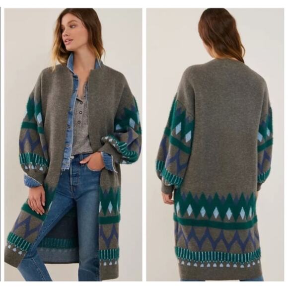 Anthropologie Kai Cardigan Womens One Size Balloon Sleeves...